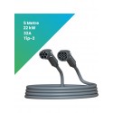 Fil Şarj Elektrikli Araç Şarj Paketi (22KW Şarj Cihazı +5 Metre tip-2 Şarj Kablosu )